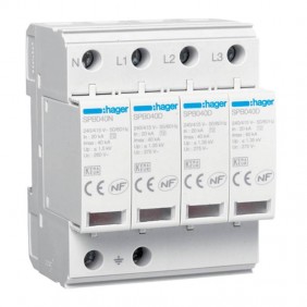 Descargador de sobretensión Hager T2 TNS/TT 4P...