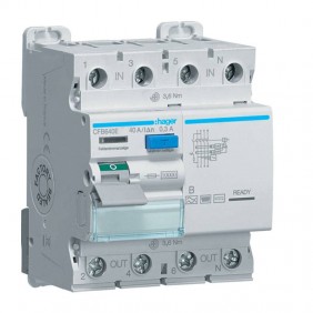 Interruptor magnetotérmico Hager 4P 40A 300MA B...