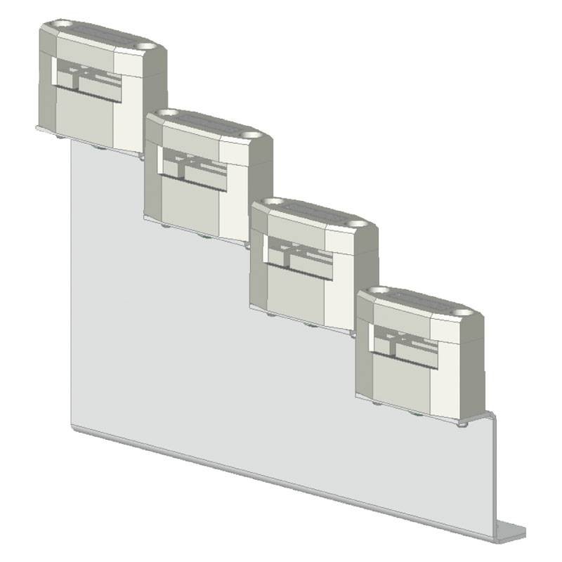 Siemens 4-pole stepped busbar holder graduated 30x10 8GF5761