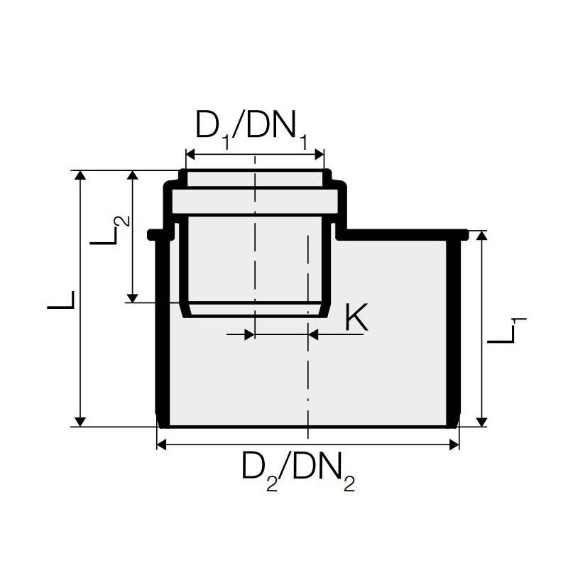 Valsir Triplus plug-in reduction D 110/75 mm L 80 mm VS0650721