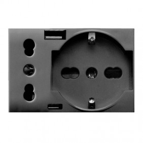 Ave two-pin schuko socket and USB outlet Tekla...