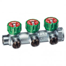 Collettore Far 3850 MF 3 Vie 3/4" con arresti...