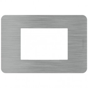 Placa Bticino MatixGO Effects 3 módulos Steel...