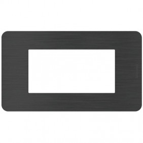Placa Bticino MatixGO Effects 4 módulos Black...