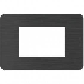Placa Bticino MatixGO Effects 3 módulos Black...