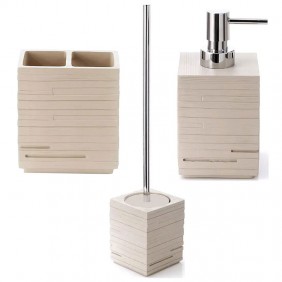 Set arredo bagno Gedy Quadrotto tortora QU33-81-98