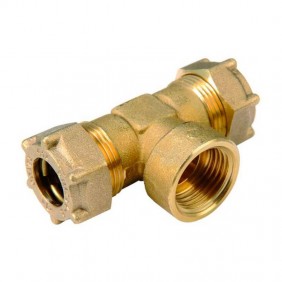 Racor en T IBP F para agua y gas 22 mm x 3/4...