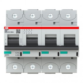Interrupteur magnétothermique Abb 4P 80A 50KA C...