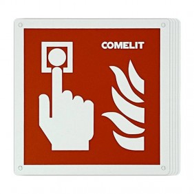 Comelit fire alarm sign 120x120 mm aluminum 5...