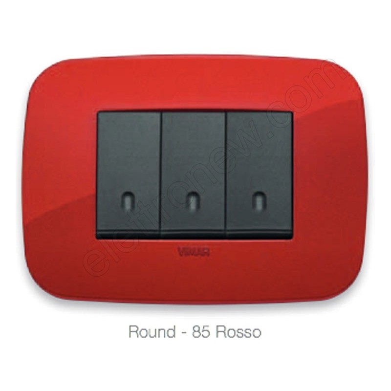 Placca Vimar Arké Round | 3 Moduli | Design Moderno | Colore Reflex Oltremare - Foto 4