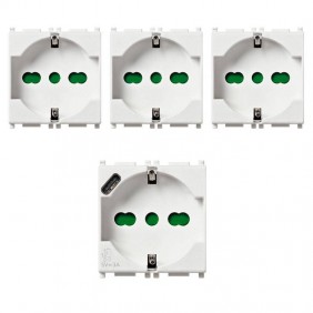 Kit de prises 2P+T 16A + 1 prise USB C 15W...