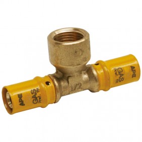 Raccord Té pour gaz Ape F 1/2 x 16 mm laiton...