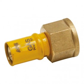 Raccord droit pour gaz Ape F 1/2 x 16 mm laiton...