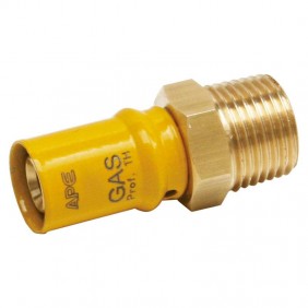 Ape straight gas fitting M 3/4 x 26 mm brass...