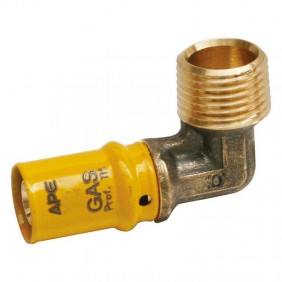 Raccord coudé pour gaz Ape M 1/2 x 20 mm laiton...