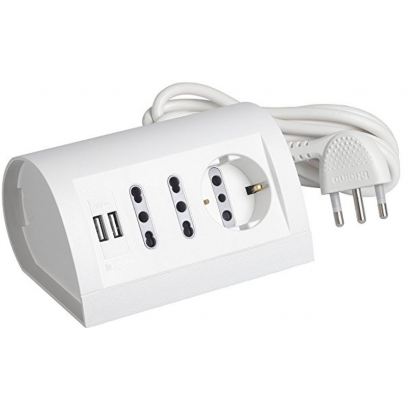 BTicino Slim Electric Power Strip With Safe Light Switch And Lightning