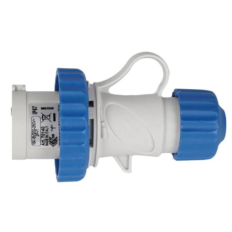Spina Industriale Blu 220 Volt 16 Ampere 2P+T IP44 EC69070 - Foto 5