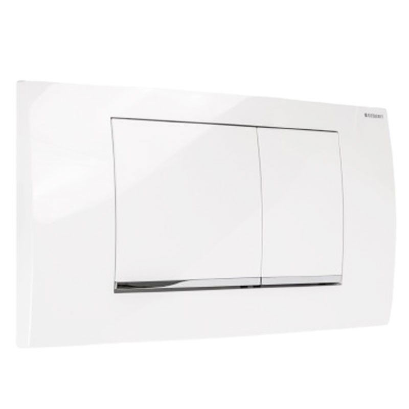Geberit Twinline30 plaque de commande affleurante avec 2 boutons Blanc Geberit Twinline30 plaque de commande affleurante avec 2 boutons Blanc