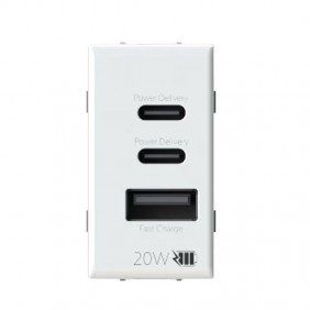 Presa USB 4Box CCA 20W per Vimar Arke Bianca...