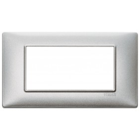 Placca Vimar Plana 4 Moduli argento metallizzato 14654.71
