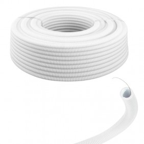 Tubo corrugato bianco con tirafilo diametro 25...