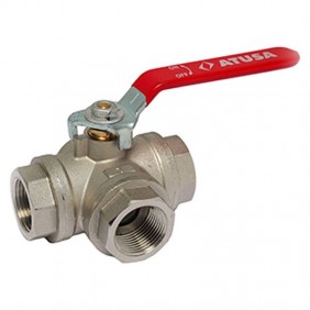 Vanne à bille avec levier à 3 voies Atusa F/F 1...