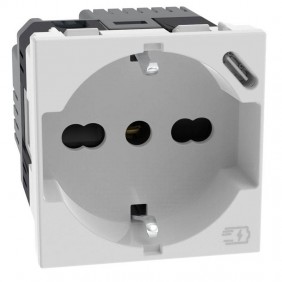 Toma Schuko Bticino MatixGo P40 con cargador...