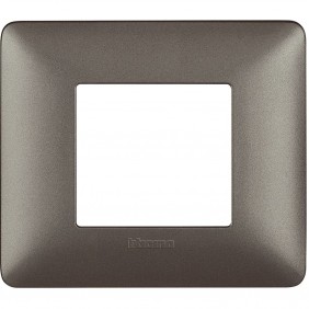 Placca Bticino Matix 2 moduli iron AM4802MIR