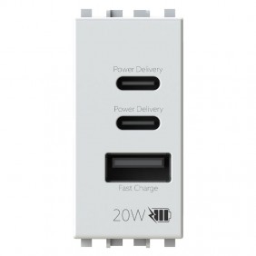 Prise USB 4Box CCA 20W pour Vimar Plana Blanc...