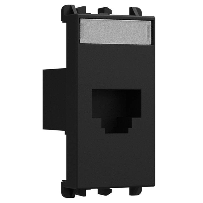 RJ45 front plate for keystone Urmet Lybra 1 black module 27445.N