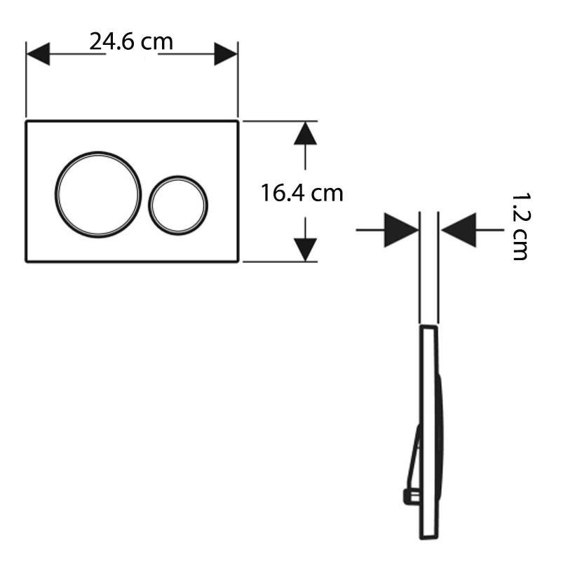 Plaque de commande double touche - Sigma 20 - Blanc brillant GEBERIT