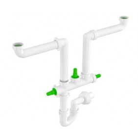 Sifone per lavello Bonomini Space 2 a 2 vie 1...