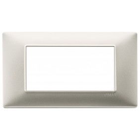 plaque 4 modules couleur nickel mat 14654.21