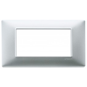 Vimar Plana plaque 4 modules couleur argent mat...