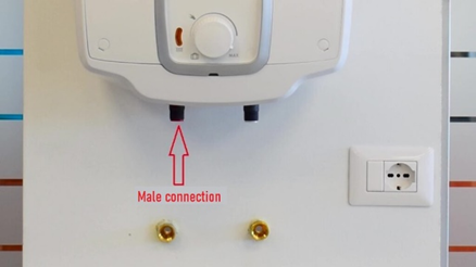 Male connection electric water heater