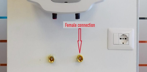 Female connection electric water heater