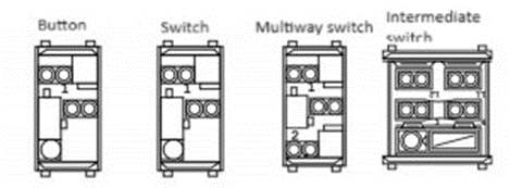 Difference between button, multiway and intermediate switch