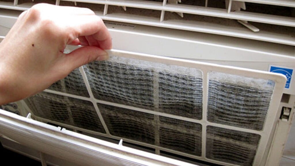 The filters located in the indoor AC unit